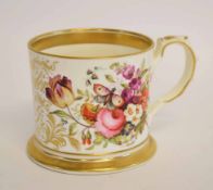 Large Victorian mug with floral sprays inscribed "Taylor, April 1846"