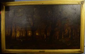 C Rodeck, signed oil on canvas, "Sunset", 34 x 58ins