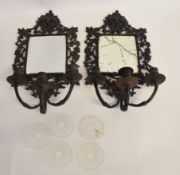 Pair of mirrors and candelabra (a/f)