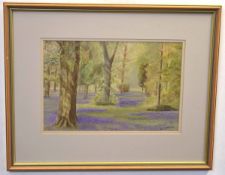 Rita Tyrrell, signed and dated 03, pastel, Bluebell woods, 22 x 33cms