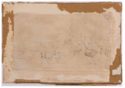 ATTRIBUTED TO THOMAS GIRTIN (1775-1802) Horses in a landscape pencil drawing 11 x 18cms, unframed