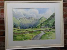 E GRIEG HALL (20TH CENTURY) "Martindale" watercolour, signed lower right 36 x 50cms