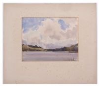 CIRCLE OF EDWARD SEAGO Broadland scene watercolour, bears signature lower left 22 x 27cms, mounted