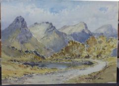 E GRIEG HALL (20TH CENTURY) Landscape watercolour, signed lower right 28 x 38cms