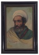EMILE MARIN (1876-1940) Portrait of an Arab oil on panel, signed lower left 31 x 19cms