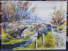 E GRIEG HALL (20TH CENTURY) "Dentdale, November 1966" watercolour, signed lower right 28 x 38cms