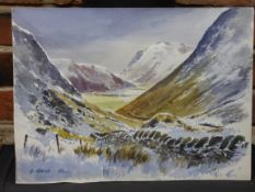 E GRIEG HALL (20TH CENTURY) "Kirkstone" watercolour, signed lower left 28 x 38cms