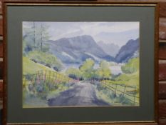 E GRIEG HALL (20TH CENTURY) "Above Elterwater 9 July 1974" watercolour, signed lower right 26 x