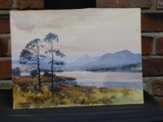 E GRIEG HALL (20TH CENTURY) "Loch Tulla, 30 November 1969" watercolour, signed lower left 28 x 38cms