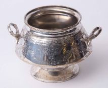 Victorian two-handled sugar basin with flared rim, with baluster body on a spreading circular foot