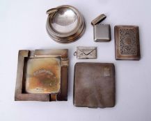 Mixed Lot: Edward VII vesta case of plain polished form with hinged and sprung cover and striker