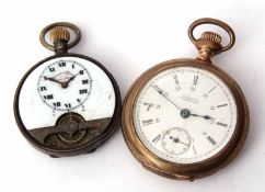 Mixed Lot: first quarter of 20th century silver cased open face 8-day watch, Hebdomas patent, the