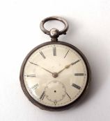 Mid-19th century silver cased open face lever watch, J Daniels - London, No 1847, frosted and gilt