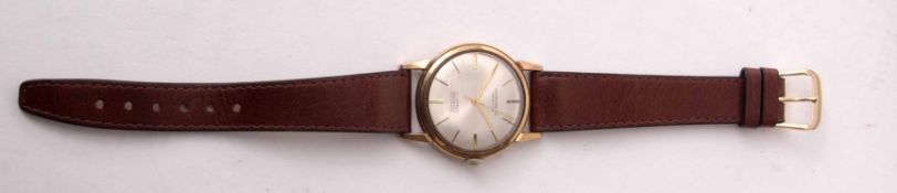 9ct gold centre seconds automatic wrist watch, the 21-jewel movement to a signed and silvered dial