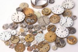 Mixed Lot: quantity of pocket watch, fob watch and wrist watch movements (conditions vary