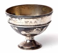 Early 20th century Chinese white metal presentation engraved bowl of polished circular form with
