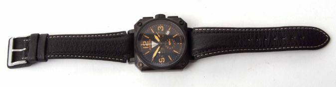 Modern German stainless steel two-button chronograph wrist watch, Junkers "Horizon", model 6792,