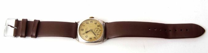 Second quarter of 20th century silver cased open face wrist watch, Rone, "Sportsmans", the 15-