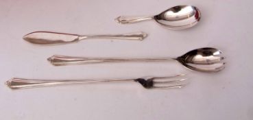 Mixed Lot: four various cased flatware items including pickled egg spoon, pickle fork, butter
