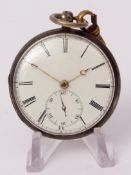 Late 19th century silver cased open face lever watch, Taylor & Kimpton - London, No 50117, the