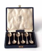 Cased set of six Elizabeth II coffee spoons, combined weight approx 71gms