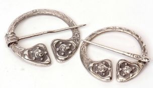 Mixed Lot: two silver penannular brooches, one hallmarked Edinburgh 1978, makers mark H & H