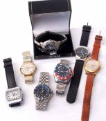 Mixed Lot: 7 various modern wrist watches including Oris, Timex, Avia, Rotary and Sekonda, various
