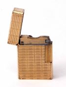 Second half of 20th century French gold plated gas cigarette lighter of ribbed rectangular form with