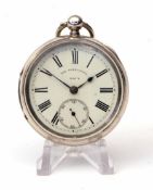 Last quarter of 19th century silver cased open face lever watch "The Faringdon", 19656, frosted gilt