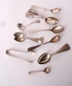 Mixed Lot: six Victorian Fiddle pattern tea spoons together with five Old English examples and six