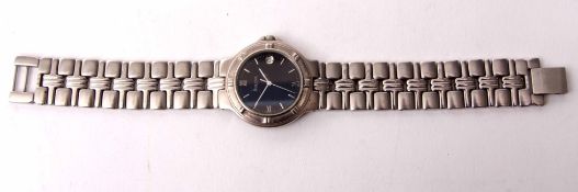 Late 20th century stainless steel quartz centre seconds calendar wrist watch, Bulova, the quartz