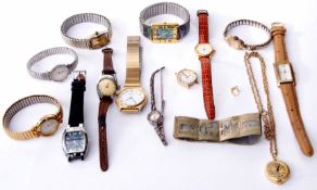 Mixed Lot: 13 various modern dress watches together with a base metal cup bracelet, various dates