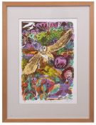 AR CARRY AKROYD, SWLA (born 1953) "A Court for Owls" coloured lithograph, signed, dated 98, numbered