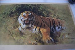 DAVID SHEPHERD (1931-2017) "Tiger Fire" artist's coloured proof with publisher's blind stamp, signed