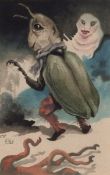 AR RICHARD BARRETT TALBOT KELLY (1896-1971) "Beetle" watercolour, monogrammed lower left 28 x 18cms