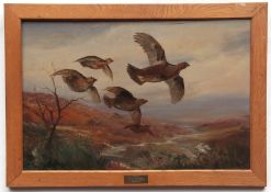 AR ROLAND GREEN (1896-1972) Grouse (in the Highlands) oil on canvas, unsigned 45 x 71cms