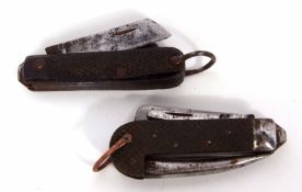 Mixed Lot: two various clasp knives dated 1942, 1943, the former with marlin spike, various dates