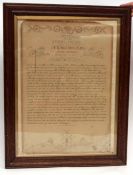 Early 20th century oak framed speech "Address by General French to the 14th Kings Hussars, Bethel,