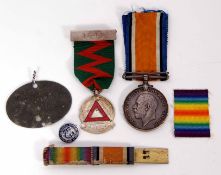 Mixed Lot: WWI British War Medal to 21310 Pte O E Wilmshurst, Norf R, together with an oval