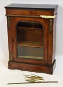 Victorian walnut pier cabinet with gilt metal mounts, 80cms wide