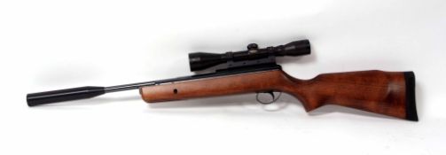 Modern BSA .22 calibre air rifle, "Lightning", fitted with a BSA 4x40 scope and moderator, and a