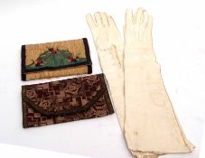 Two vintage purses and a set of gloves