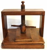 19th century mahogany book press of typical form, 62cms wide