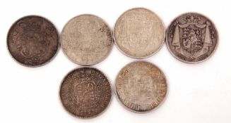 Mixed Lot: George III 1817 half-crowns, large bust and small head, together with George IV half-