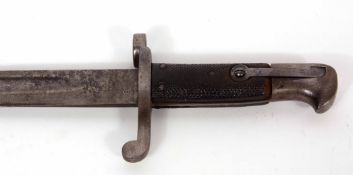 UK, pattern 1887, MKIV sword bayonet, marked with a Government broad arrow, WD, C, 91 (blade