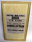 Two framed auction posters for T W Gaze, 1916/1918 (2)