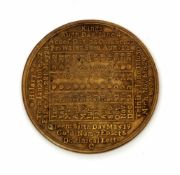 George III 1773 brass calendar medal by John Powel - Birmingham, 38mm diam