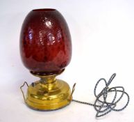 Brass oil lamp converted to electricity