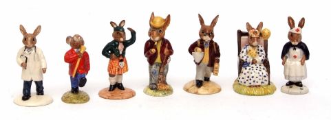 Group of Bunnikins figures including Drum Major, Mr Bunnikins Autumn Days and Susan Bunnikins