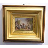 Small plaque in a giltwood frame with a pastoral scene